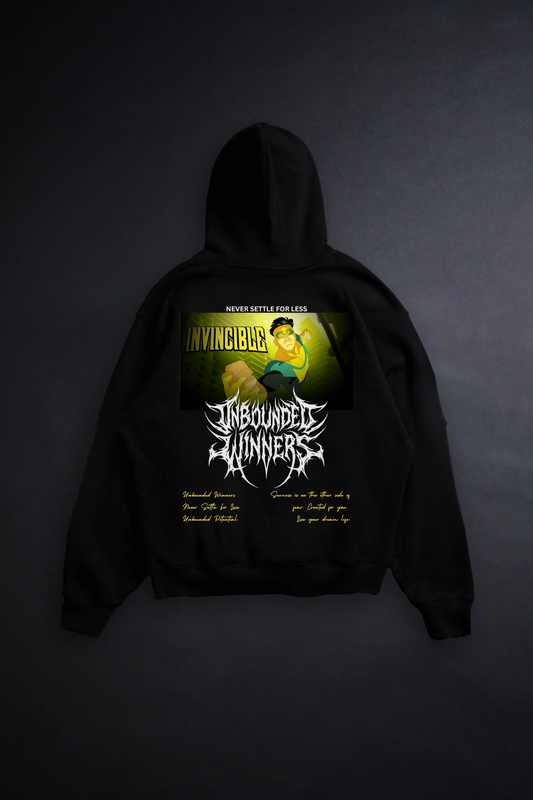 INVINCIBLE "PREMIUM" OVERSIZED HOODIE IN NOIR